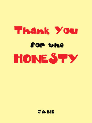 cover image of Thank You for the Honesty